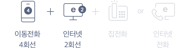 이동전화4회선 + 인터넷2회선
